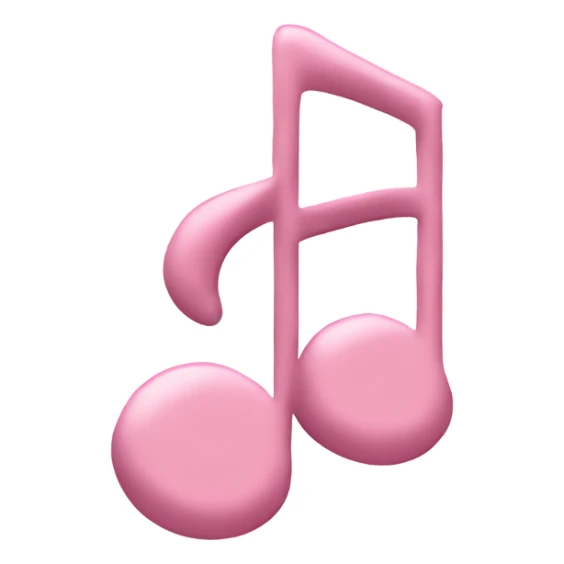 Pale pink music note with pale pink heart  sticker