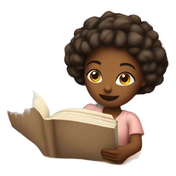 girl in bed reading a book and drinking tea sticker