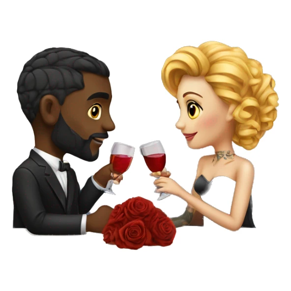 Romantic fancy date for beautiful tattooed couple sticker