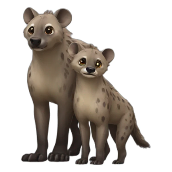 hyena and otter walking together sticker