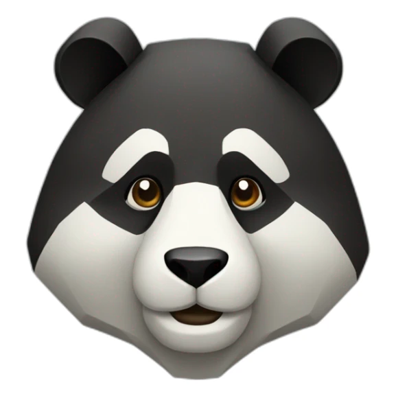 The head is a polygonal panda and the upper body is a suit. sticker