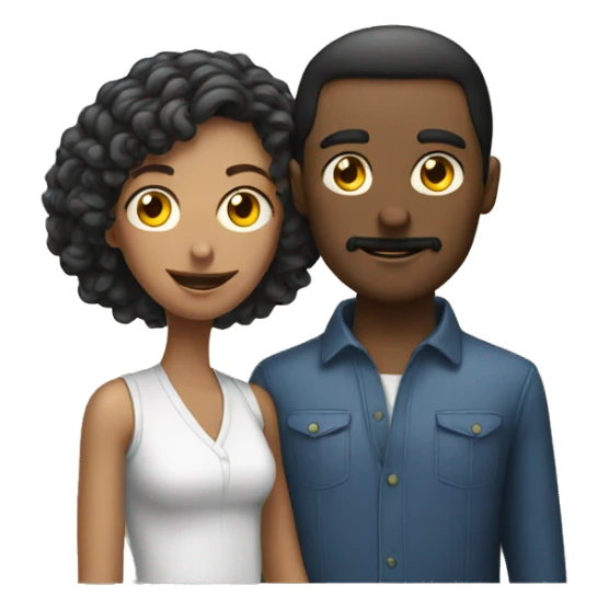 a man and a woman and there is a phone between them sticker