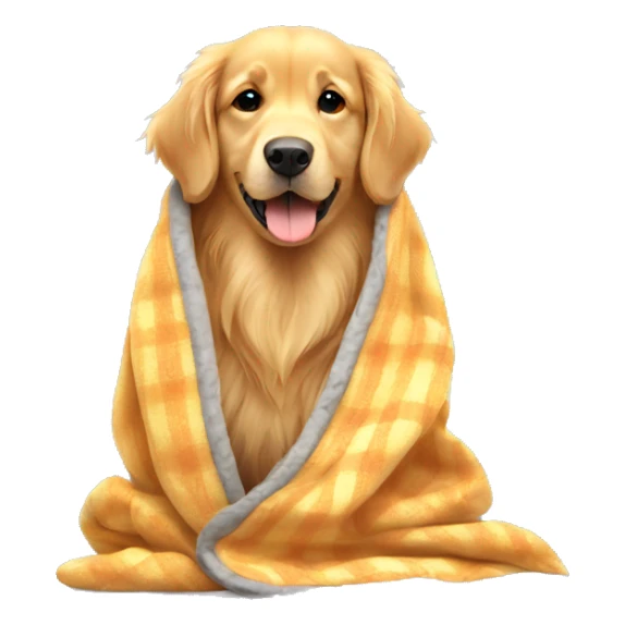 Golden retriever cozy in a blanket sticker