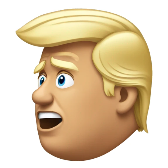 Trump losing his hair to a gust of wind sticker