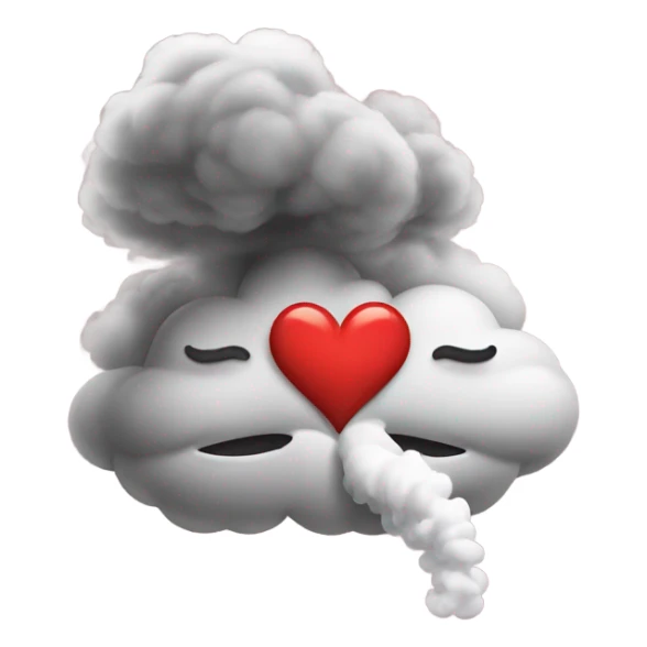 A mouth blowing “smoking” heart-shaped breath,  sticker