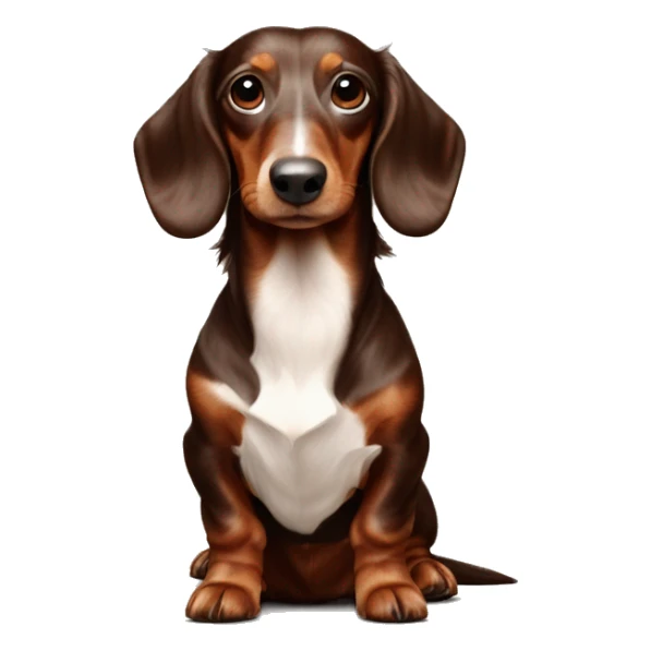 long haired dachshund chocolate and cream dappled  sticker