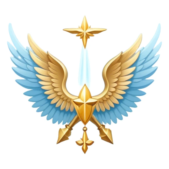 wings emblem holy saint light blue sticker