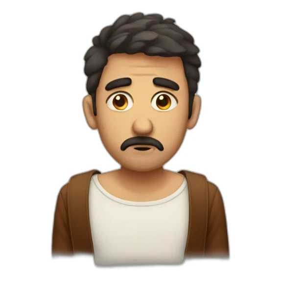 sad spanish guy with earings and no mustach sticker