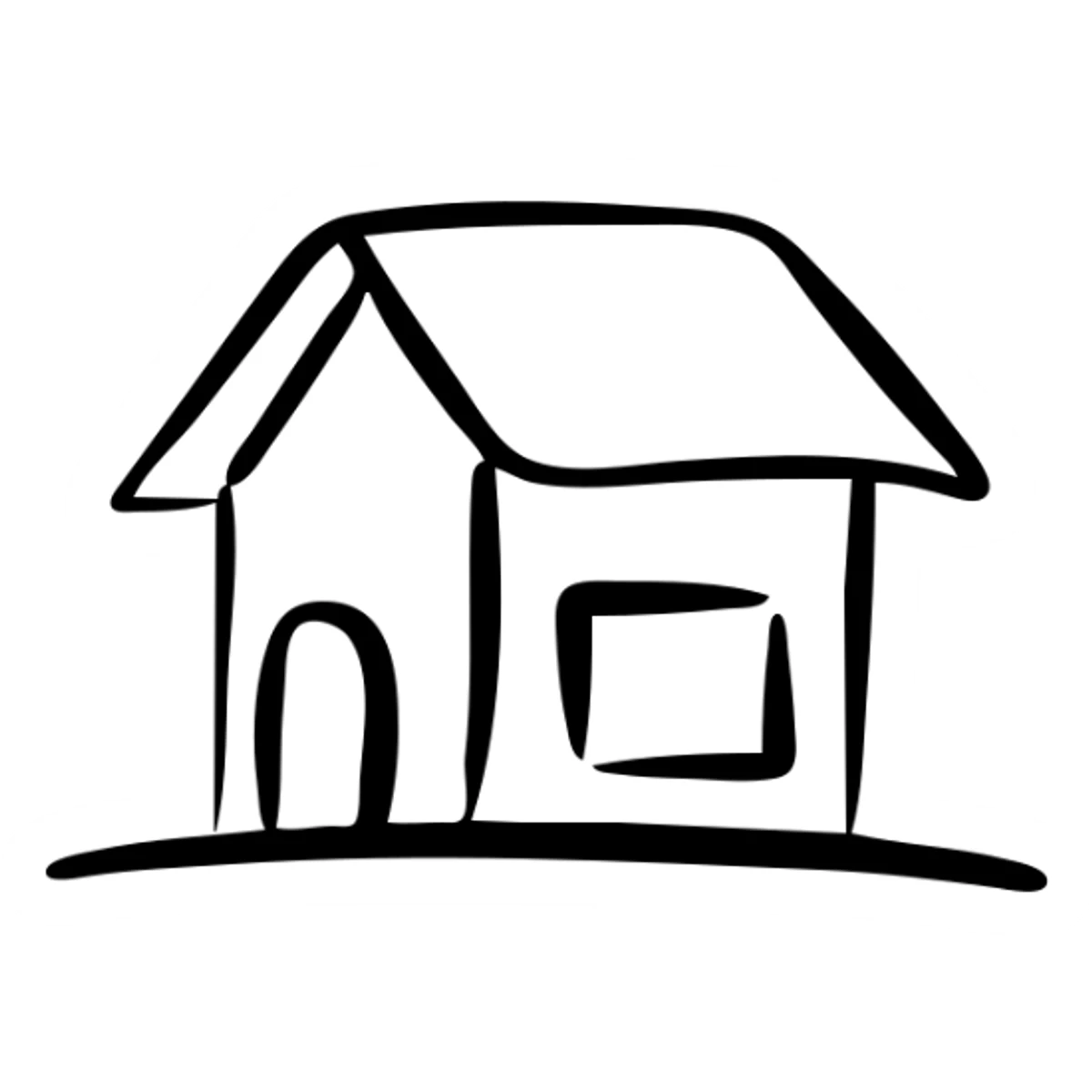simple home house with roof and door sticker