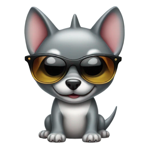 Shark puppy wearing sunglasses. Shark has legs sticker