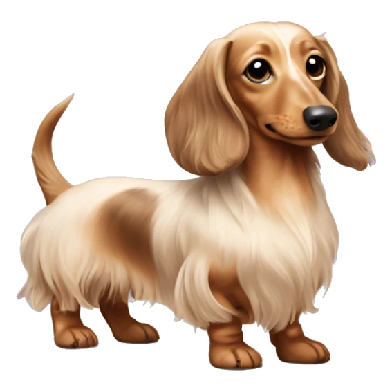 Fullbody Longhair cream shaded piepald dachshund sticker