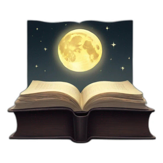 Book with moon on cover  sticker