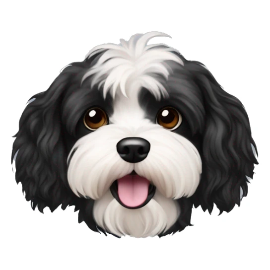Black coloured dog bichon havanese with black eyes go crazy sticker