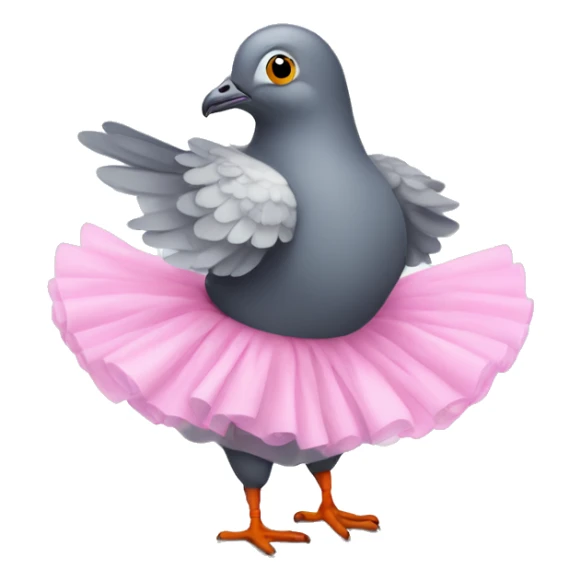 A pigeon wearing a tutu sticker