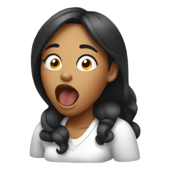 yawning black and white woman sticker