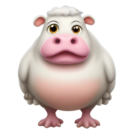 Fat hippo chicken hybrid sticker