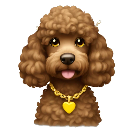 soft brown poodlle whit yellow necklace sticker