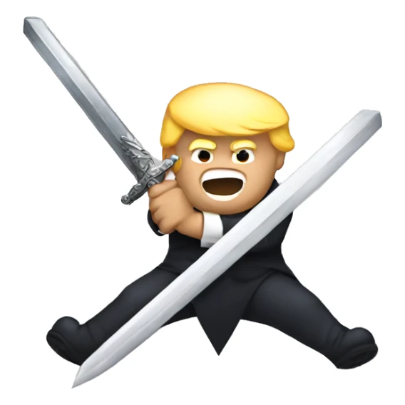Donald trump with a sword sticker