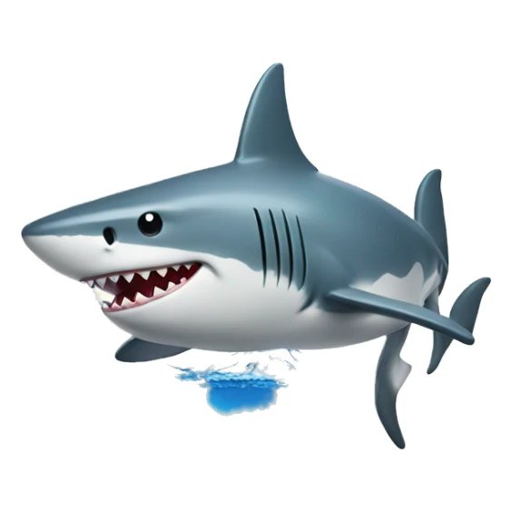 Shark holding a water gun on top of a mountain  sticker