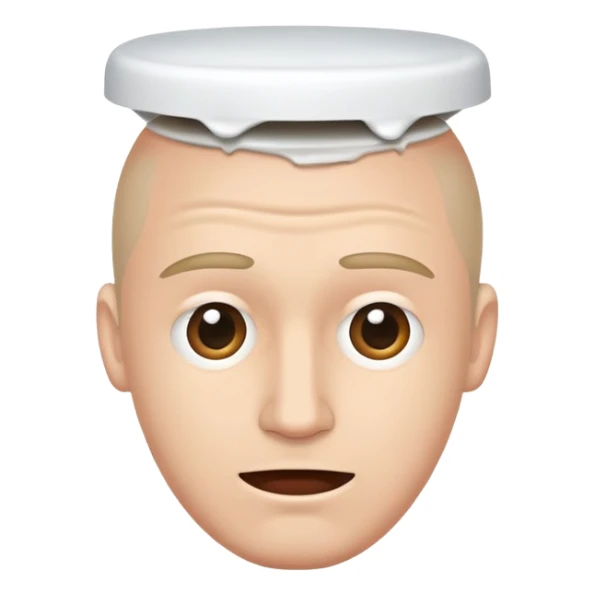 Toilet with a man’s head sticker