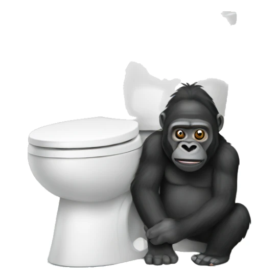 toilet with gorilla sticker