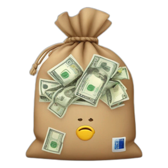 Over load bag with money euros sticker