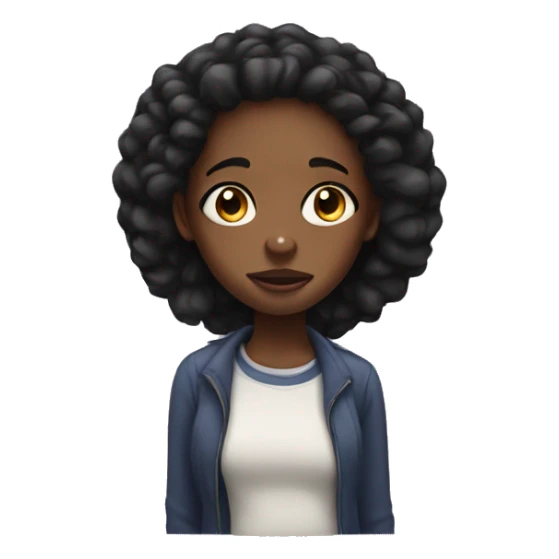 black girl rolling her eyes  sticker