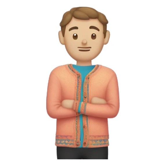 Folklor cardigan with stars on the elbows sticker