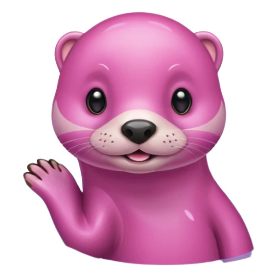 Pink otter swimming sticker