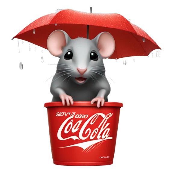 Rat is raining to shop with 100$ to buy a Coca Cola sticker