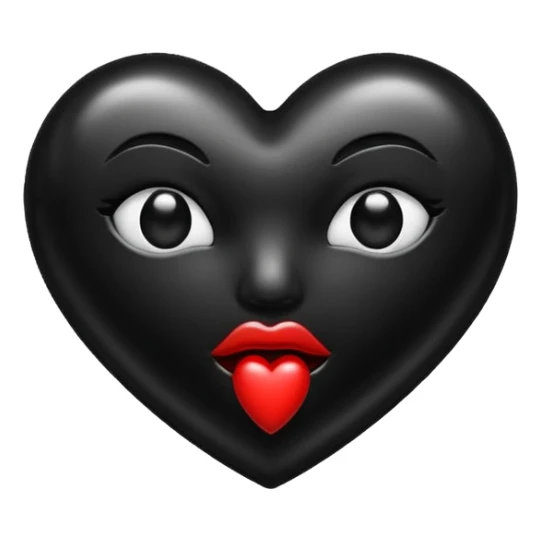 Kiss heart black sticker