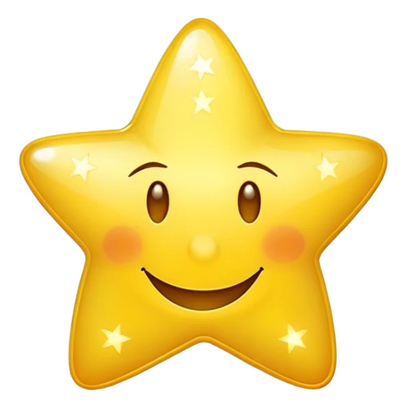 yellow star emoji with combined with winking smiley face sticker
