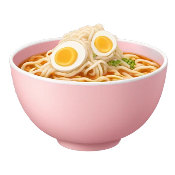 Ramen in a light pink bowl sticker