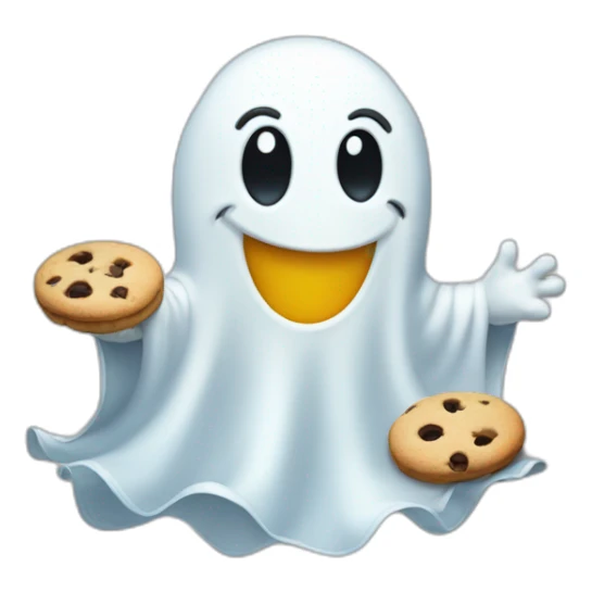 cheerful  ghost with cookies sticker