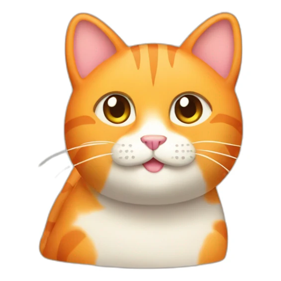 big orange cat kawaii style full body sticker