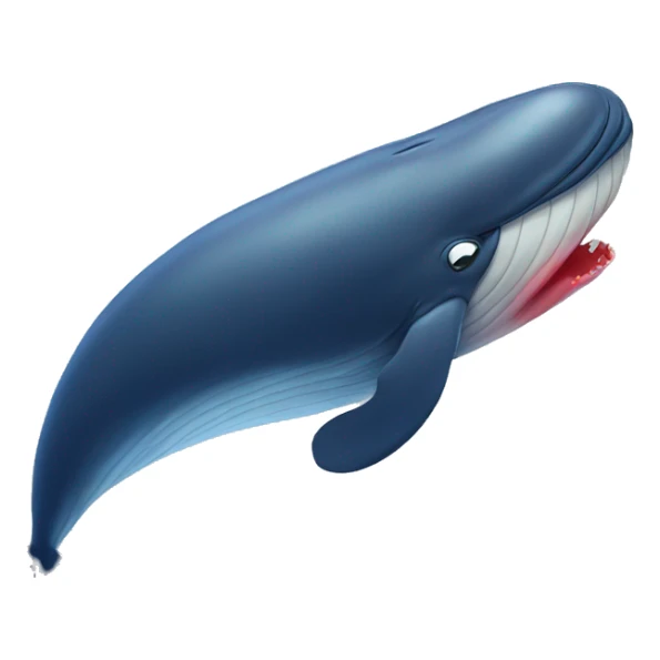 A whale with butterflies inside its stomach, blushing, red heart above its head sticker