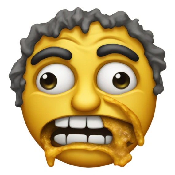 Fat deepfried so much it’s MUSTAAAAAAAARD sad trollface head wondering what’s the meaning of life sticker