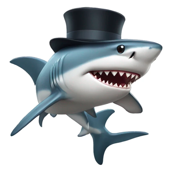 Shark with a top hat sticker