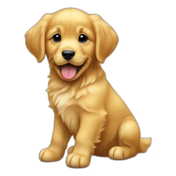 golden retriever puppy playing a toy sticker