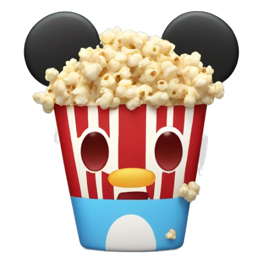 Cute micky mouse with popcorn on top of its head sticker