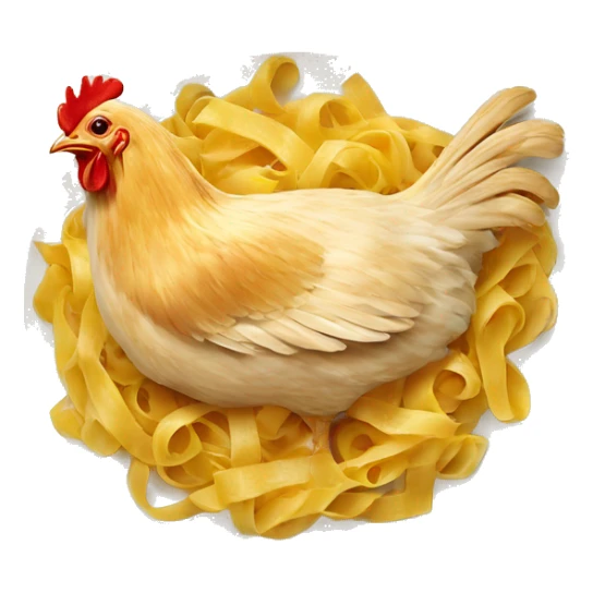 Chicken eating fettuccine sticker