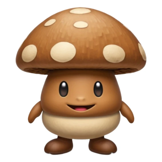 the brown walking goomba mushroom from mario sticker