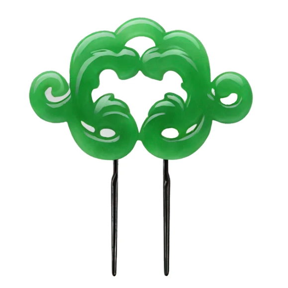 Jade chinese hair pin sticker