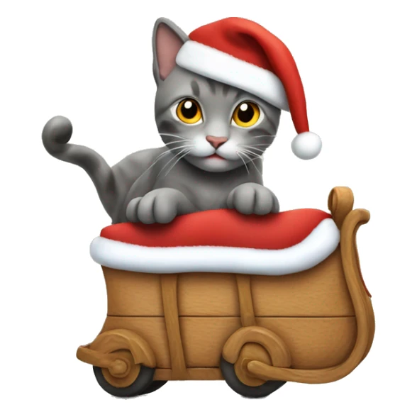 cat ride Santa Claus sticker