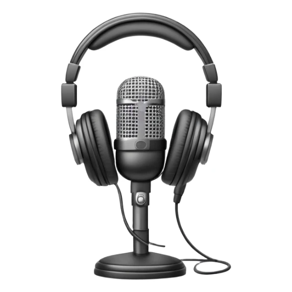 generate realistic detailed podcast in 3d style sticker