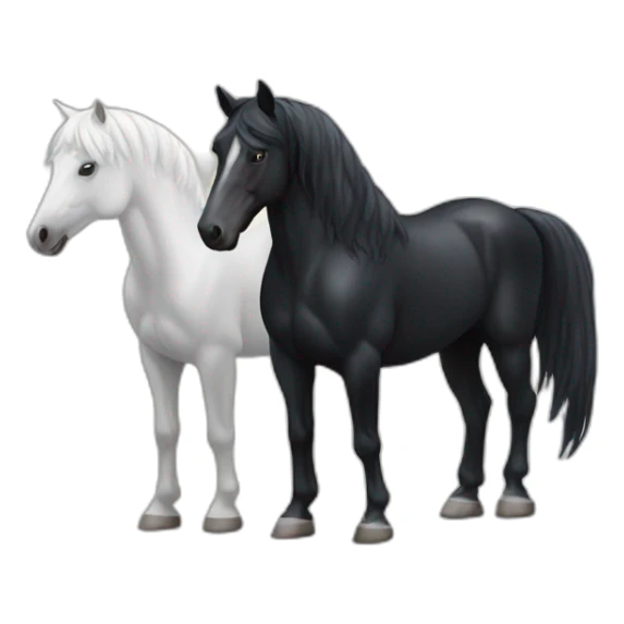 Black horse and white horse sticker