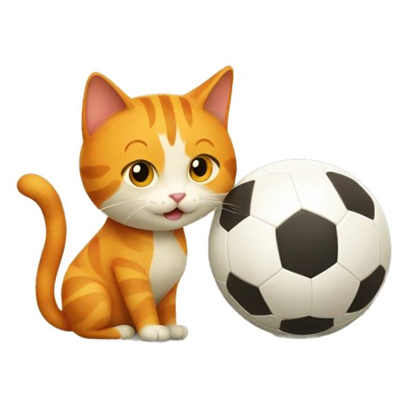 Orange cat and beige cat playing soccer  sticker