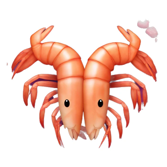 shrimp heart adorned with shrimp garland  sticker