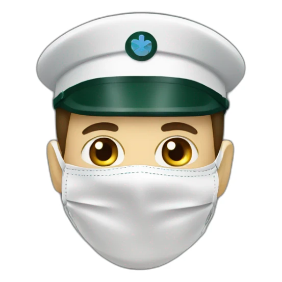 a military Head in a Medical masks sticker
