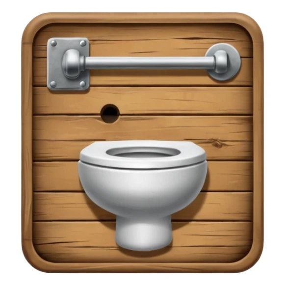 Wooden sign, toilet sticker